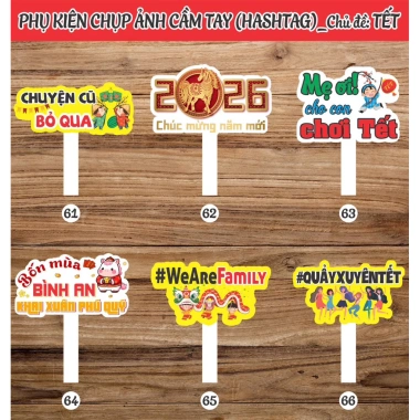 Hashtag Chụp Hình Tết 2.026 Set Trang Trí Năm Mới Giá Ưu Đãi 35.100 VND