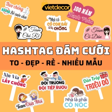 Hashtag Đám Cưới Hàng Đẹp - Bảng Cầm Tay Chụp Ảnh Cưới Bền Đẹp | 19.000 - vietdecor68