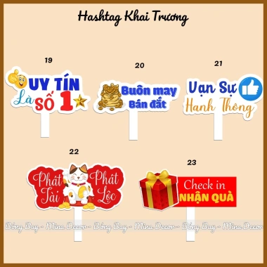 Hashtag Khai Trương Cửa Hàng - Chụp Ảnh Check‑in, Giá chỉ 46k, Giảm ngay