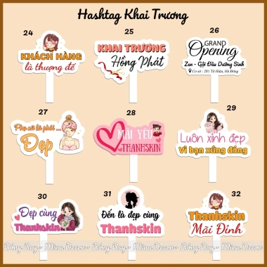Hashtag Khai Trương Cửa Hàng - Chụp Ảnh Check‑in, Giá chỉ 46k, Giảm ngay
