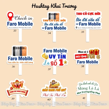 Hashtag Khai Trương Cửa Hàng - Chụp Ảnh Check‑in, Giá chỉ 46k, Giảm ngay