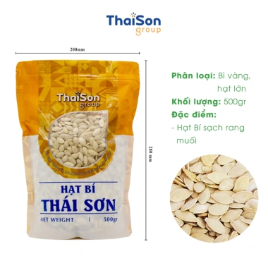 Hạt Bí Sạch Thái Sơn Gia Lai rang muối hạt lớn 500gr zipper - Giá 86k, chất lượng HB0.5L