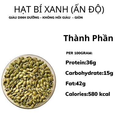 Hạt Bí Xanh Ấn Độ 500gr Cao Cấp Loại 1 - Sấy Giòn Tự Nhiên, Ăn Thô, Giá 55.000đ CHỢ HẠT T&A