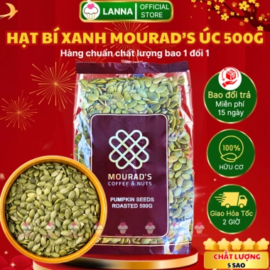 Hạt Bí Xanh Mourads Sấy Giòn Nguyên Vị 500g - Hạt Bí Tách Vỏ Chuẩn Loại 1 Nhập khẩu Úc, Giá ưu đãi 123.795₫