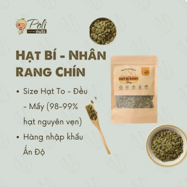 Hạt Bí Xanh Tách Vỏ POLINUTS Nhân Rang Chín Ăn Liền 200g 500g Giá Ưu Đãi 160k