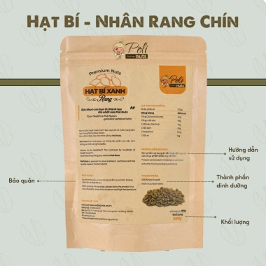 Hạt Bí Xanh Tách Vỏ POLINUTS Nhân Rang Chín Ăn Liền 200g 500g Giá Ưu Đãi 160k