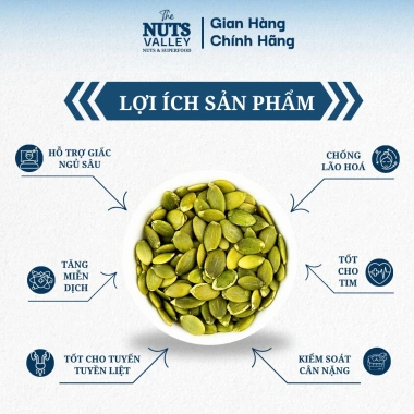 Hạt Bí Xanh Tróc Vỏ The Nuts Valley – Dinh Dưỡng Cho Bánh & Salad, Tốt Cho Sức Khỏe, Giá 108.800₫ Tết 2.026 3 Hạt Bí Xanh Tróc Vỏ The Nuts Valley – Dinh Dưỡng Cho Bánh & Salad, Tốt Cho Sức Khỏe, Giá 108.800₫ Tết 2.026 3