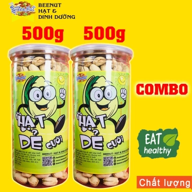 Hạt dẻ cười Pistachio 1KG Combo 2 phần 500g không tẩy trắng, không yểu - BeeNut