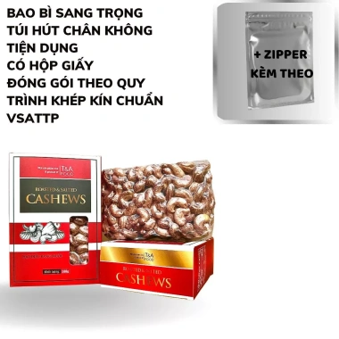 Hạt Điều Lụa 500g 390hạt/kg Rang Muối Hộp Giấy Quà Tết - Chợ Hạt T&A 180k 3