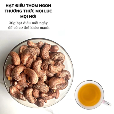 Hạt Điều Lụa 500g 390hạt/kg Rang Muối Hộp Giấy Quà Tết - Chợ Hạt T&A 180k 5