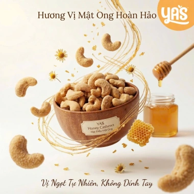 Hạt điều nguyên hạt YAS 200g mật ong béo ngậy – Ăn vặt, quà tặng, chỉ 41.900₫