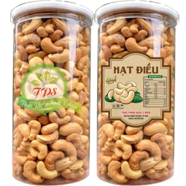 Hạt Điều Nguyên Vỏ Sạch, Nguyên Hạt, Sấy Giòn TPS 500g - Giá ưu đãi 168k