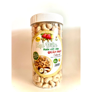 Hạt Điều Nước Cốt Dừa Quân Đạt 500g - Đồ Ăn Vặt Thơm, Bổ Dưỡng, Phù Hợp Mọi Tuổi 2