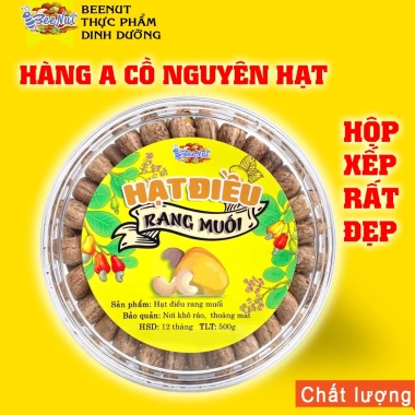 Hạt điều rang muối 500g Healthy BeeNut – Hộp tròn xếp hoa, nguyên hạt to đều, giảm còn 144.000 VND