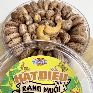 Hạt điều rang muối 500g Healthy BeeNut – Hộp tròn xếp hoa, nguyên hạt to đều, giảm còn 144.000 VND