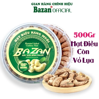 Hạt điều rang muối Bazan Bình Phước A+ nguyên hạt 500g - Giá chỉ 189.000 VND