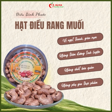Hạt Điều rang muối Bình Phước 500gr túi hút chân không Quà Tết, quà tặng 199k