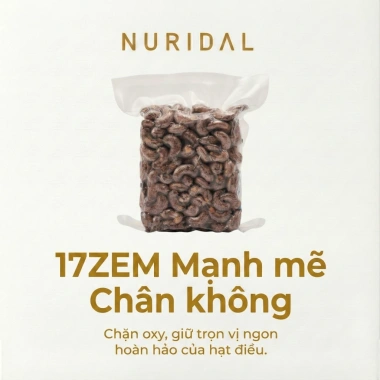 Hạt điều rang muối cỡ lớn Vỏ lụa, Rang Cùi 500g - NURIDAL, Giá ưu đãi 373.150₫ 3 Hạt điều rang muối cỡ lớn Vỏ lụa, Rang Cùi 500g - NURIDAL, Giá ưu đãi 373.150₫ 3