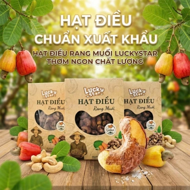 Hạt Điều Rang Muối Luckystar 500g - Giòn Thơm Xuất khẩu, Giá ưu đãi 190.000đ