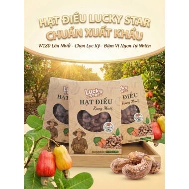 Hạt Điều Rang Muối Luckystar 500g - Giòn Thơm Xuất khẩu, Giá ưu đãi 190.000đ