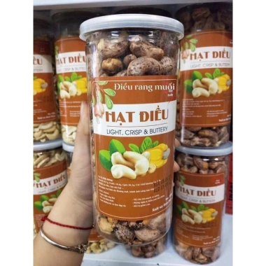 Hạt Điều Rang Muối Nguyên Hạt Còn Vỏ Lụa Hàng Loại 1 Bình Phước - Quà Tết 2.026 Giá 90.000