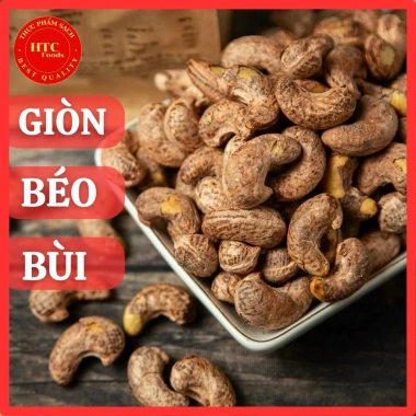 Hạt điều rang muối nguyên lụa size lớn Bình Phước, giòn béo bùi, dinh dưỡng cao cấp - HTC Foods 3