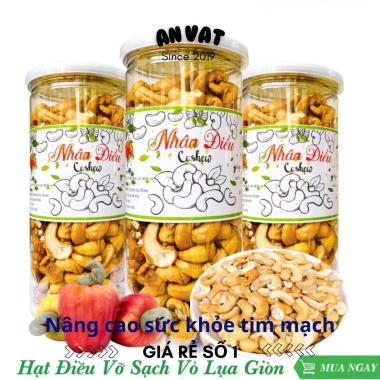 Hạt điều rang muối nguyên vị vỏ lụa cao cấp loại 1 500gr - Thơm ngon, giá 119k 7