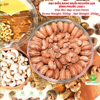 Hạt Điều Rang Muối Nguyên Vỏ Chuẩn Loại 1 Thơm Ngon Giòn Bùi Mourads 500g Giá chỉ 90.500₫ 9