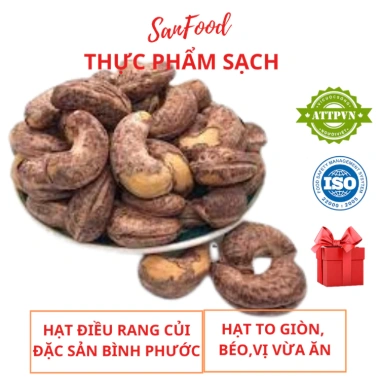 Hạt Điều Rang Muối và Củi 500g Bình Phước Loại I Còn Vỏ Lụa Giòn Dễ Tróc - 109k 5
