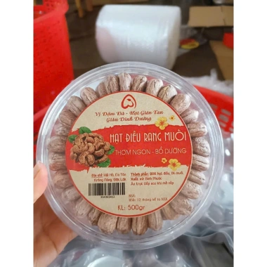 Hạt điều rang muối xếp hoa thủ công 500g giòn tan béo ngậy - Quà biếu sang trọng, giá chỉ 118.500 VND