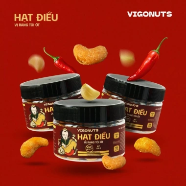 Hạt điều rang VIGONUTS vị tỏi ớt đường muối – Cay nồng, ăn vặt, chỉ 54.200₫ 5