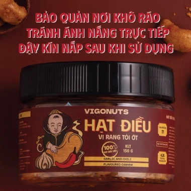 Hạt điều rang VIGONUTS vị tỏi ớt đường muối – Cay nồng, ăn vặt, chỉ 54.200₫ 6