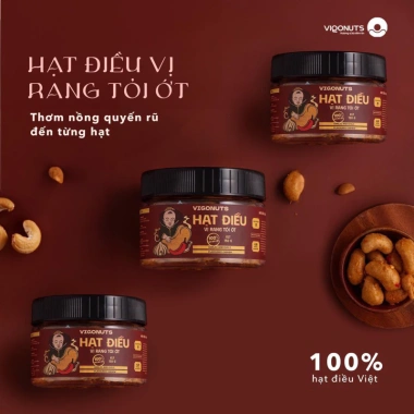 Hạt điều rang VIGONUTS vị tỏi ớt đường muối – Cay nồng, ăn vặt, chỉ 54.200₫ 7