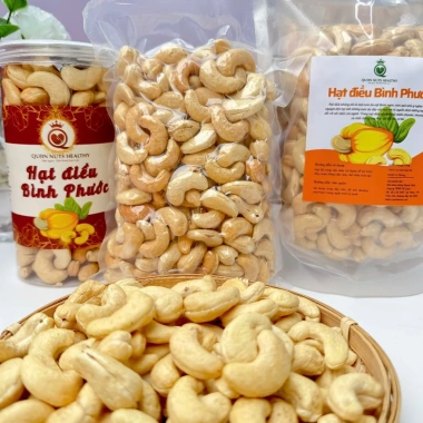 Hạt điều sấy nguyên vị Bình Phước không muối sạch vỏ lụa giòn ngậy bùi 40.000đ