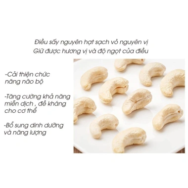 Hạt điều sấy nguyên vị tách vỏ không muối, rang mộc giàu dinh dưỡng - Ăn kiêng, giảm cân, chỉ 52.000₫ 3