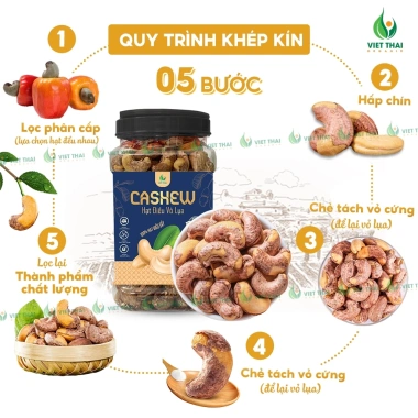 Hạt Điều Vỏ Lụa Rang Muối Siêu Ngon Organic Việt Thái - Chất Lượng Giá 127k