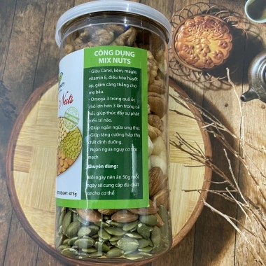 Hạt dinh dưỡng mix 5 vị 475g - Macca, Óc chó đỏ, Óc chó vàng, Hạnh nhân, Bí xanh, Đậu điều - Giá 180.000₫ (giảm từ 230.400₫) 3