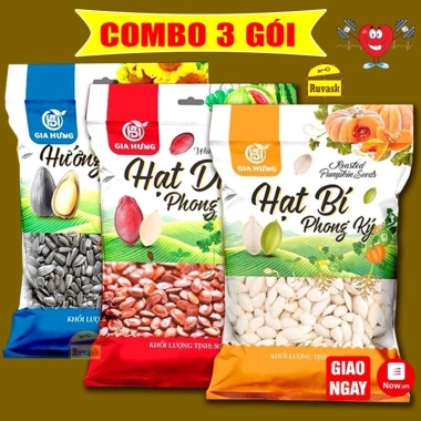 Hạt dưa, bí, hướng dương tết Phong Ký - Combo 3 loại, giảm giá 20% chỉ 65.000₫