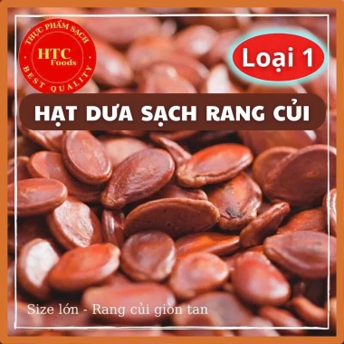 Hạt dưa rang củi bếp nhà loại 1 hạt to chắc, ăn vặt Tết ngon 500g HTC Foods