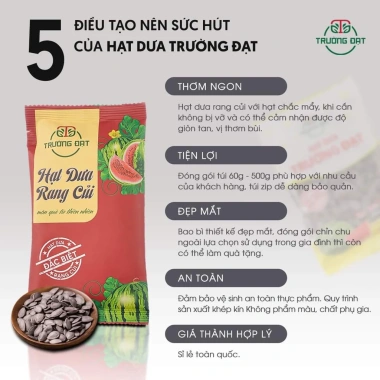 Hạt Dưa Rang Củi Trường Đạt 40gr - Combo 20 gói, giá ưu đãi 230.000 VND 3