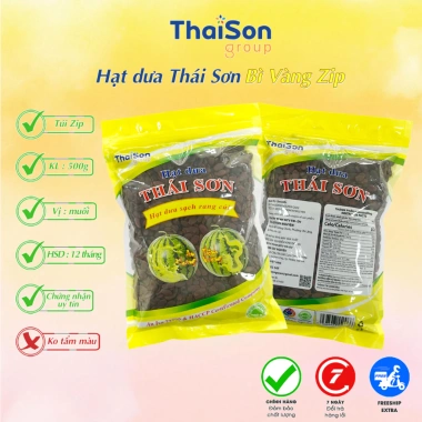 Hạt dưa sạch Thái Sơn 500g túi zip - Rang củi giòn tan, giảm giá chỉ 118k