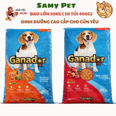 Hạt GANADOR 20KG (50 túi 400g) Vị Gà Quay - Bò Nướng cho Chó Trưởng Thành, Giá 232.000 VND