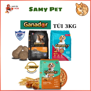 Hạt GANADOR 3Kg cho Chó Trưởng Thành – Vị Bò, Gà, Cừu, Gạo | Hoả Tốc 21H Giá 160.000 VND