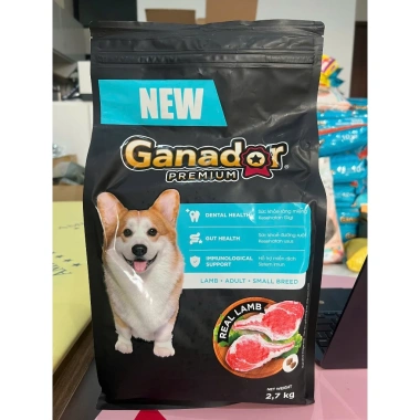 Hạt GANADOR Vị Cừu Hoả Tốc 21H 2.7Kg – Dinh dưỡng cho chó nhỏ trưởng thành, bảo vệ tiêu hoá