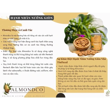 Hạt Hạnh Nhân Úc TINISEED Rang Giòn Cao Cấp - Giàu Vitamin Khoáng Chất, Giá 150.000 VND 8