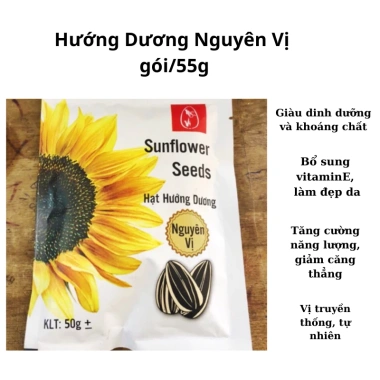 Hạt Hướng Dương Loại 1 Nguyên Vị Truyền Thống 55g Gói Tiện Lợi, Giá 7.000đ Phù Hợp Quán Cafe 10
