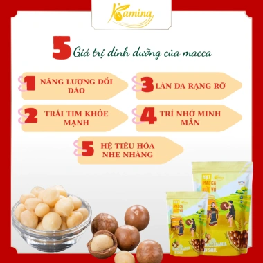 Hạt Macca Kamina 500g Loại 1 - Túi Zip kèm Dụng cụ tách vỏ, Giá chỉ 118.000₫