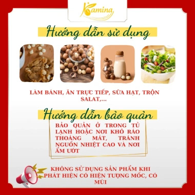 Hạt Macca Kamina 500g Loại 1 - Túi Zip kèm Dụng cụ tách vỏ, Giá chỉ 118.000₫