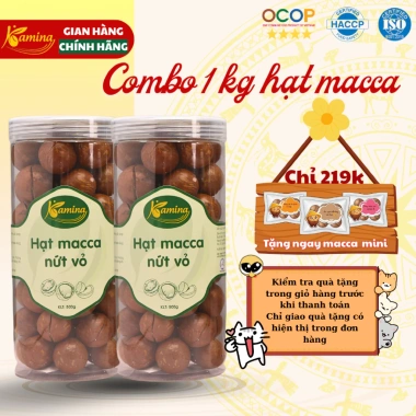 Hạt macca nứt vỏ Đắk Lắk LOẠI 1 giàu dinh dưỡng, tách vỏ dễ dàng, lon 500g - chỉ 91.000đ tại Kamina Store