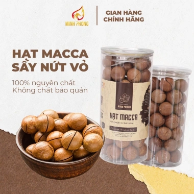 Hạt Macca Organic Lâm Đồng Loại 1 Nứt Vỏ Sấy Rang 500g Ăn Liền và Quà Tặng
